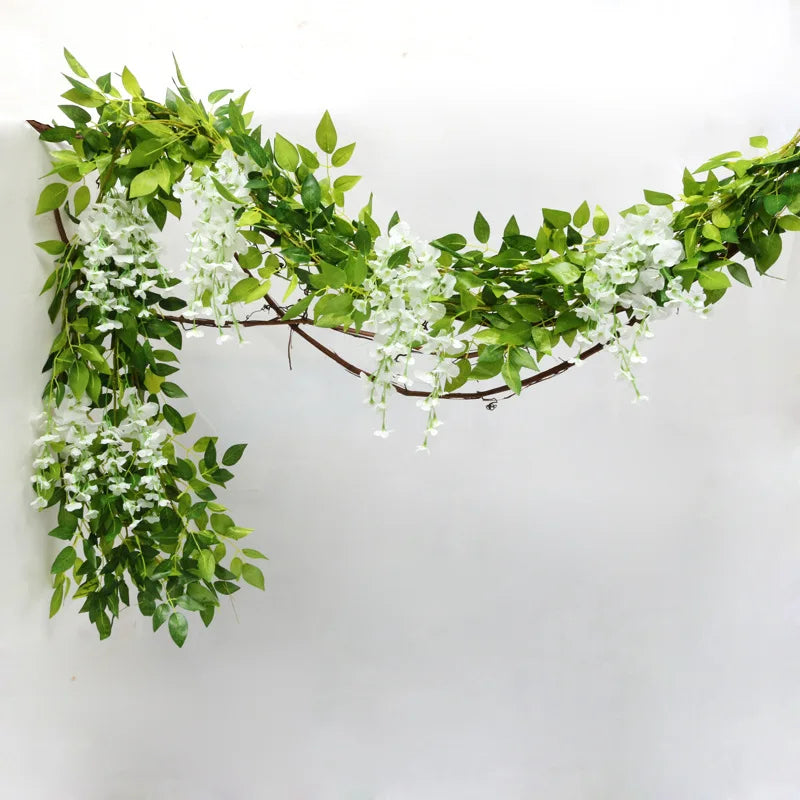 2M Artificial Flower Vine Silk Leaf Rattan Wedding Home Decor Artificial Flower Vine Babs