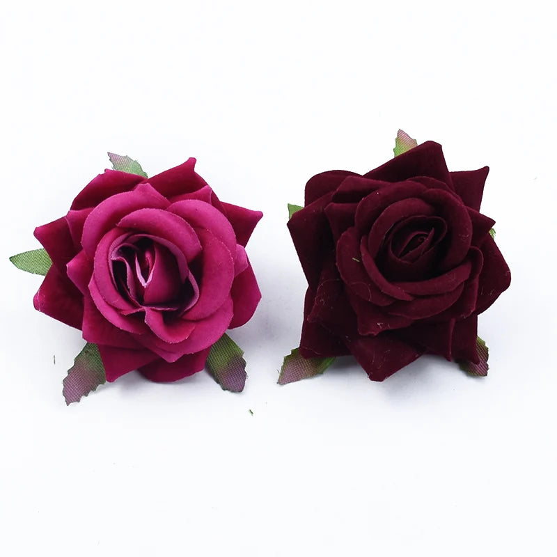 80Pcs Velvet Artificial Rose Flowers for Wedding & Home Décor Artificial Flower Heads Babs