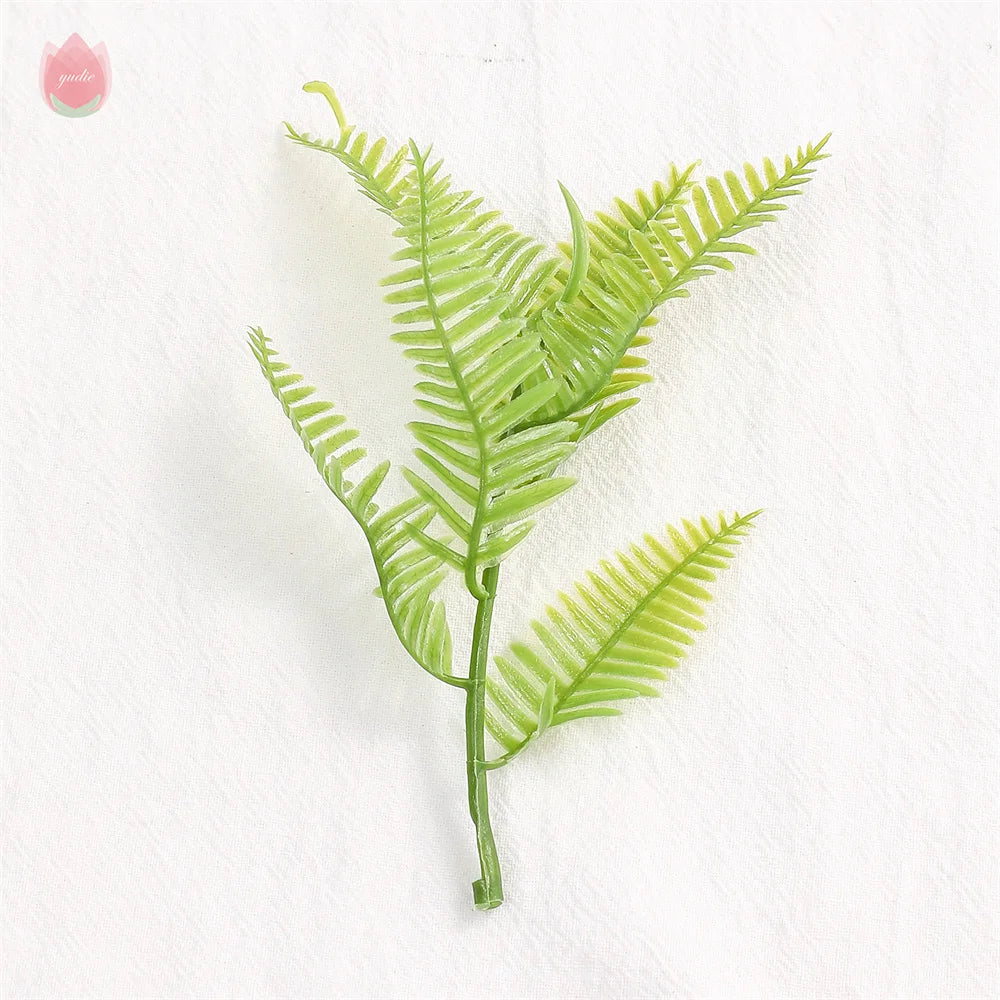 10pcs Artificial Fern & Eucalyptus Silk Leaves for Home & Wedding