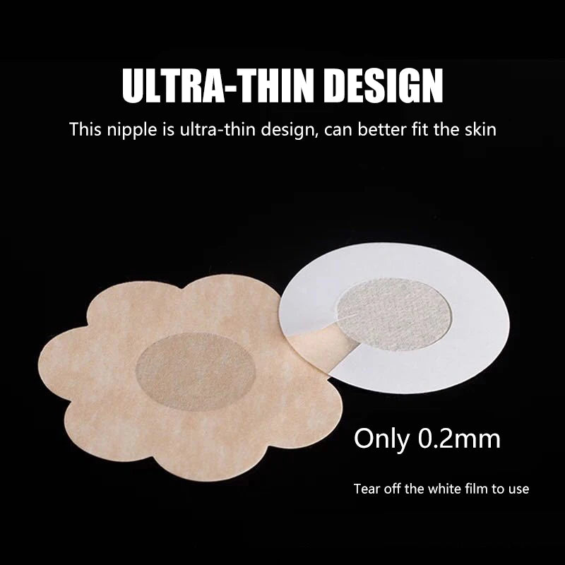 50pcs Disposable Nipple Covers – Soft No-Mark Breast Petals Nipple Covers Babs