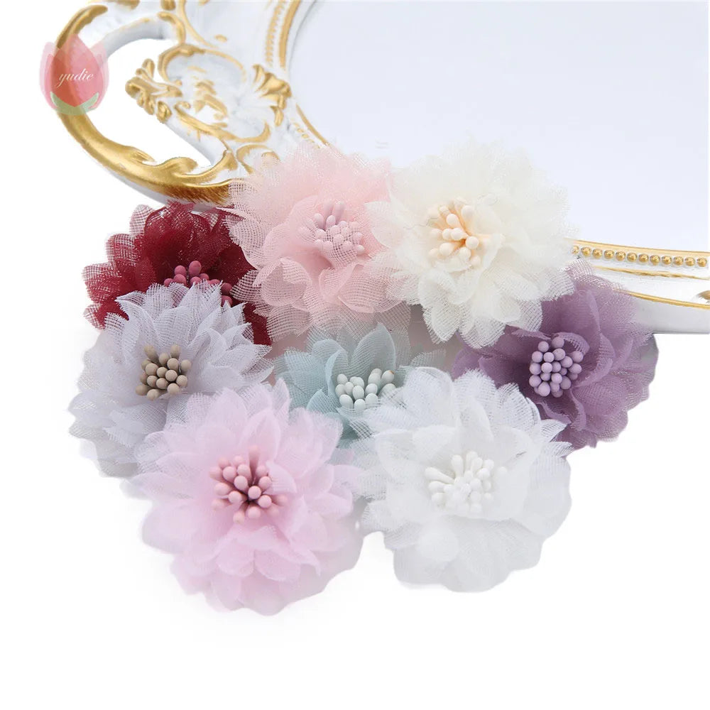 10Pcs 4cm Chiffon Artificial Rose Heads – Wedding & Home Decor Artificial Flower Heads Babs