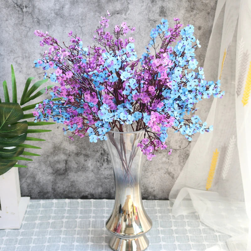 White Artificial Cherry Blossom & Gypsophila Silk Flowers Artificial Silk Flowers Babs