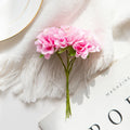 18PCS Silk Artificial Carnation Bouquet for Wedding & Home Decor Artificial Flower Bouquet Babs Pink 18 Pieces