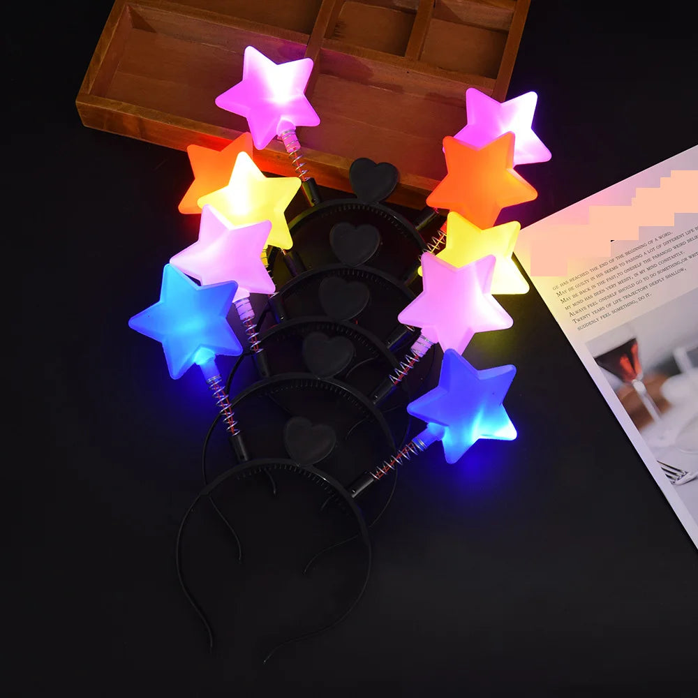 LED Star Headband Glow Hairband for Parties, Cosplay & Kids LED Party Headband Babs