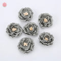 Silk Artificial Flower Heads 4cm | DIY Wedding & Home Decor Artificial Flower Heads Babs Grey 10Pcs