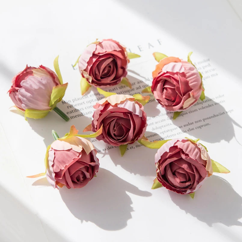 Silk Rose Flower Heads – Wedding, Wreath & DIY Decor (10–20 pcs) Artificial Silk Flowers Babs Maroon 20pcs