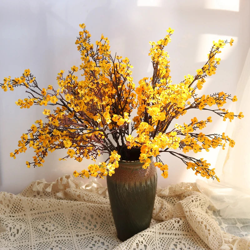 White Artificial Cherry Blossom & Gypsophila Silk Flowers Artificial Silk Flowers Babs Orange