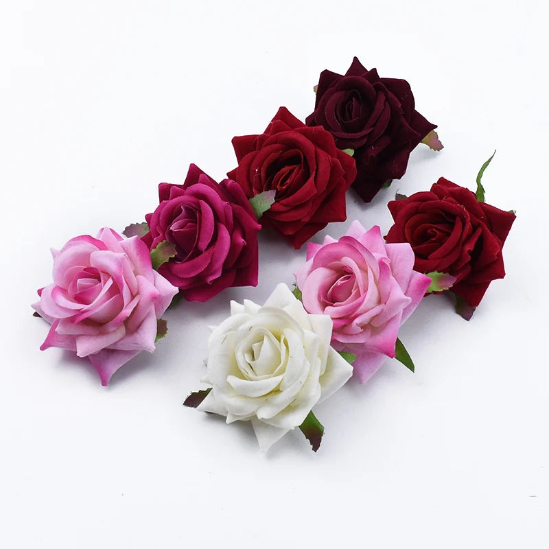 80Pcs Velvet Artificial Rose Flowers for Wedding & Home Décor Artificial Flower Heads Babs