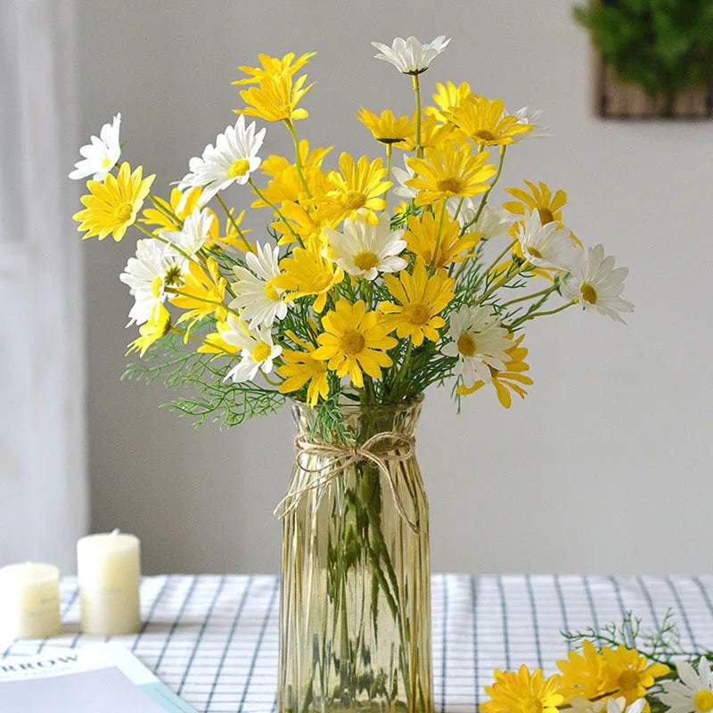 5-Piece Artificial White Daisy Bouquet – 50cm Silk Flowers Artificial Silk Flowers Babs