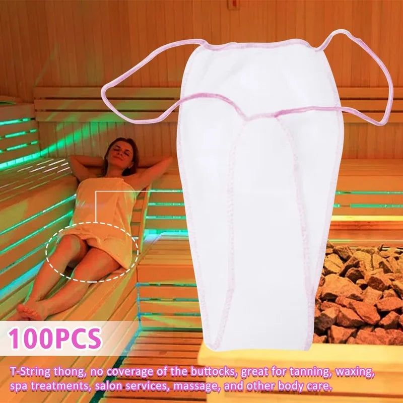 100Pcs Disposable Thong Panties – Spa, Salon & Tanning Use Disposable Thong Panties Babs