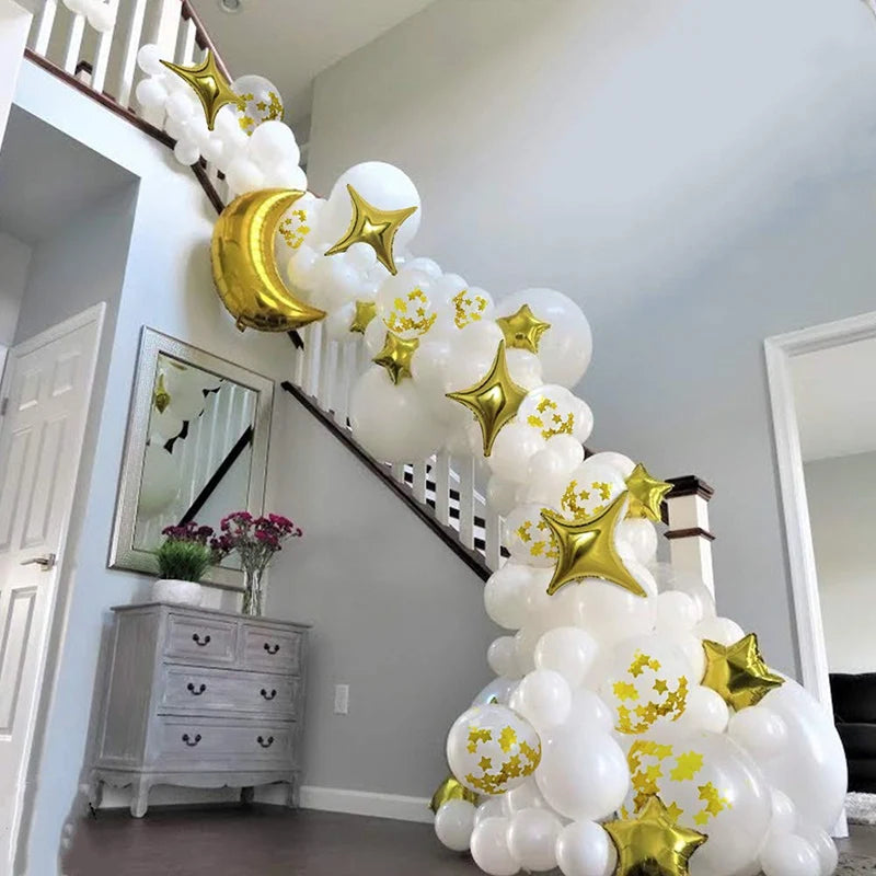 60Pcs Moon Star Balloons – Eid Mubarak & Ramadan Party Decor Party Balloon Set Babs