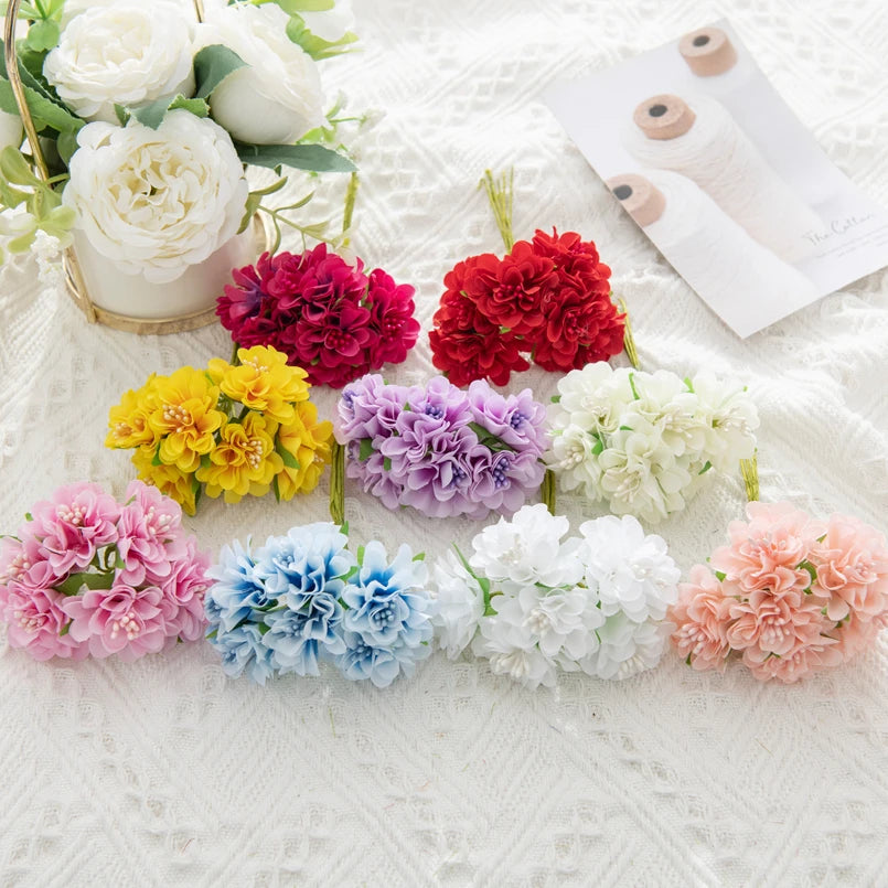 18PCS Silk Artificial Carnation Bouquet for Wedding & Home Decor Artificial Flower Bouquet Babs