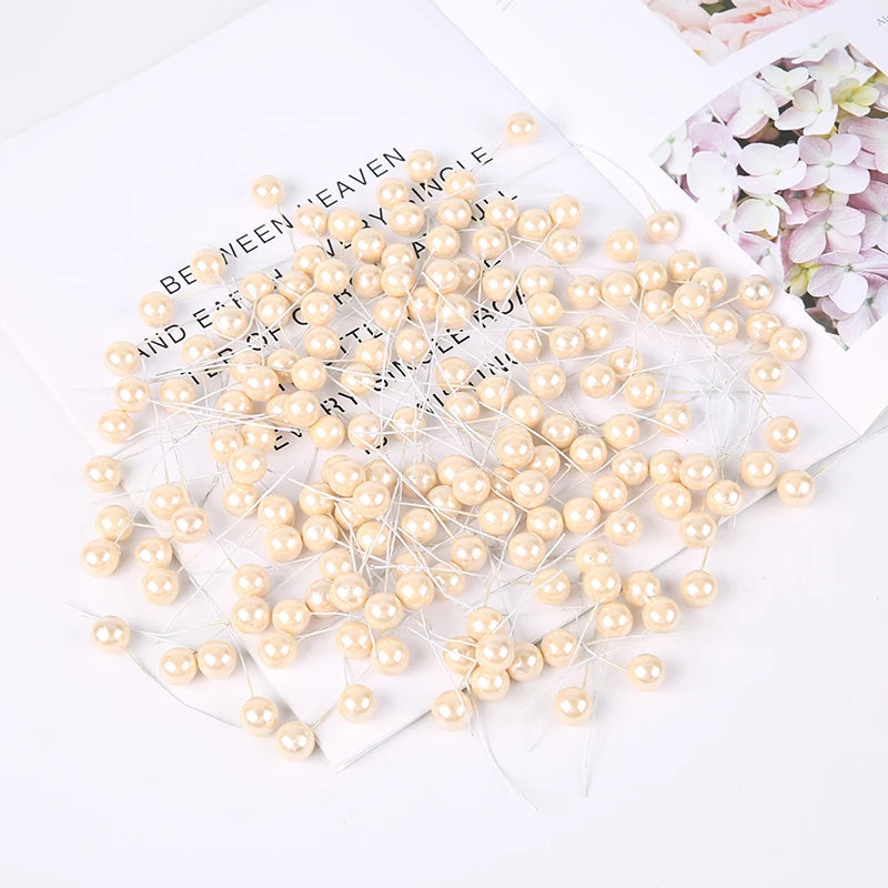 50/200Pcs Pearlescent Berry Stamens for Wedding & DIY Décor Artificial Flower Stamens Babs