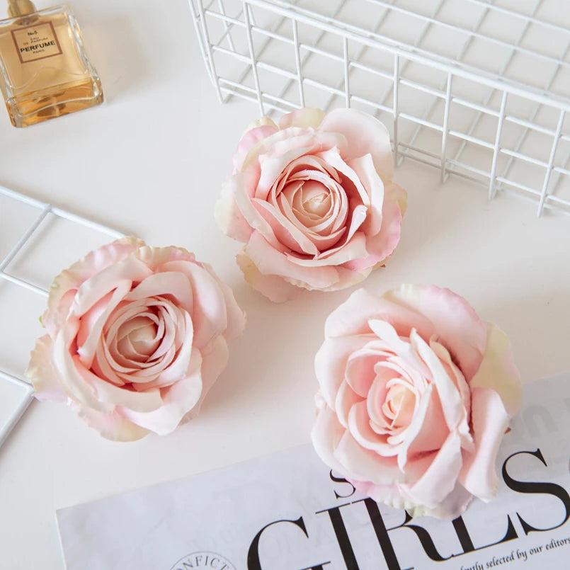 Silk Rose Artificial Flowers 10/20 Pcs – Wedding & Home Decor Artificial Silk Flowers Babs Pink 20 Pieces