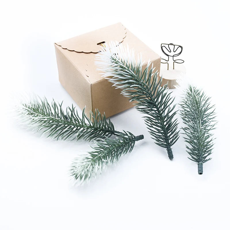 10Pcs Artificial Snowflake Pine Sprigs – Christmas & Wedding Décor Artificial Decorative Sprigs Babs