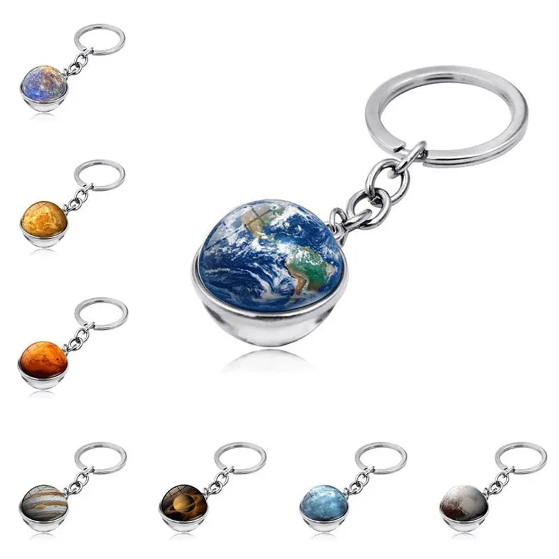 Solar System Planet Glass Ball Keychain – Galaxy Space Art Glass Ball Keychain Babs
