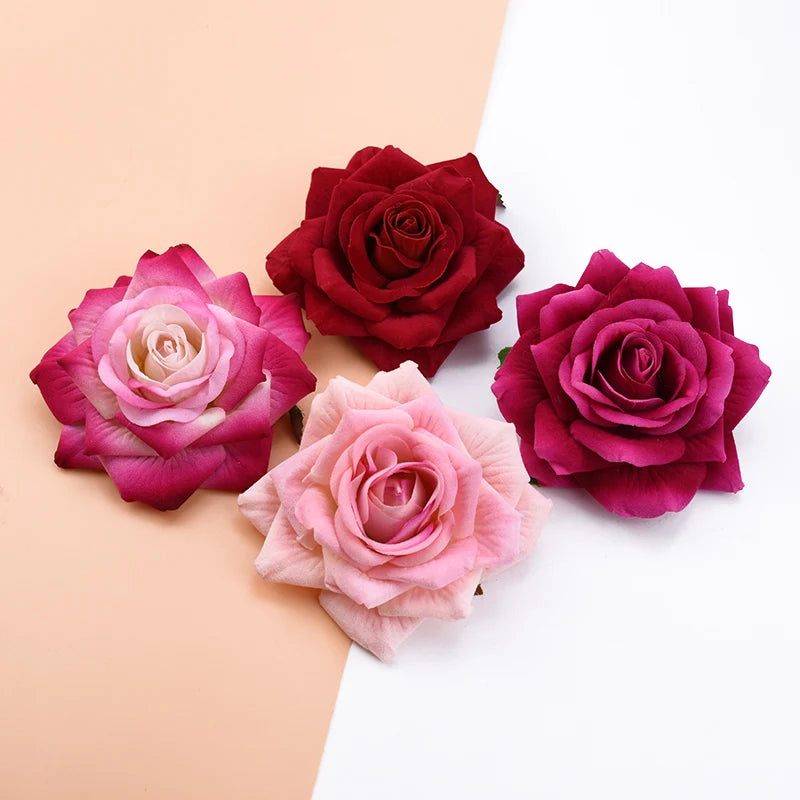 10 Pcs Velvet Artificial Rose Heads for Wedding & Home Decor Artificial Flower Heads Babs