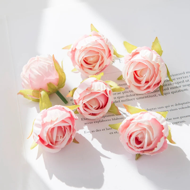Silk Rose Flower Heads – Wedding, Wreath & DIY Decor (10–20 pcs) Artificial Silk Flowers Babs pink 20pcs