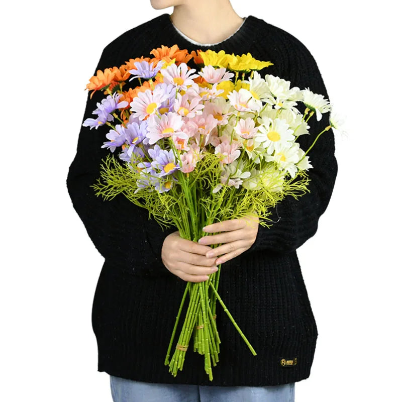 5-Piece Artificial White Daisy Bouquet – 50cm Silk Flowers Artificial Silk Flowers Babs