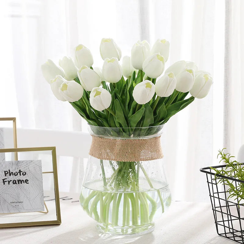 31Pcs Real-Touch PU Tulip Artificial Flowers – Wedding & Home Decor Artificial Flowers Babs