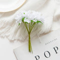 Artificial Silk Carnation Bouquet | Wedding & Home Decor 6/18pcs Artificial Flower Bouquet Babs WHITE 1 bundle(6pcs)