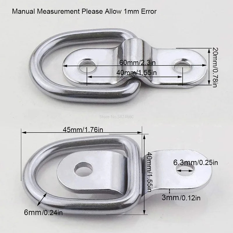 10-Pack D-Ring Tie Down Lashing Rings – Galvanized Steel, 6000 lb Cargo Lashing Ring Babs