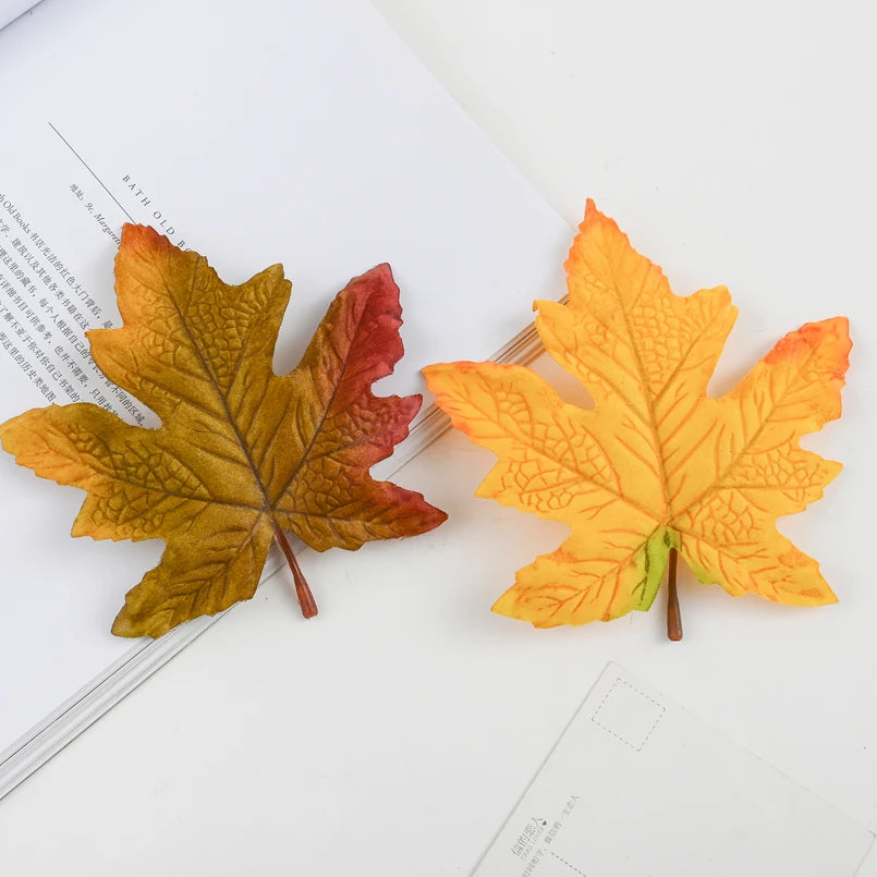Artificial Silk Maple Leaves 10/20pcs – Autumn Wedding Décor Artificial Silk Leaves Babs