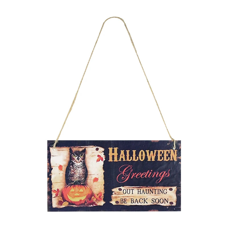 Halloween Wooden Ornaments Pumpkin Ghost Hanging Pendants