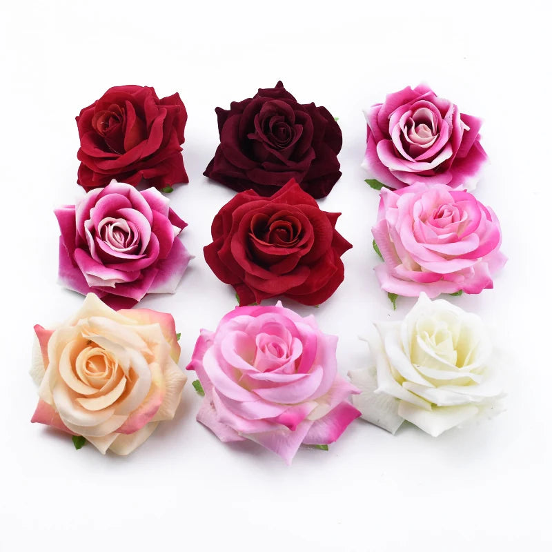 10cm Silk Artificial Rose Flower Heads – Wedding & DIY Décor Artificial Silk Flowers Babs