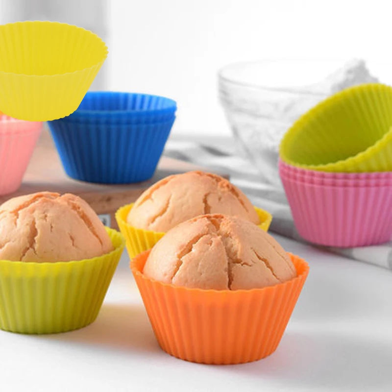 12-Pack Silicone Cupcake Molds – Reusable Muffin Baking Cups Silicone Baking Molds Babs