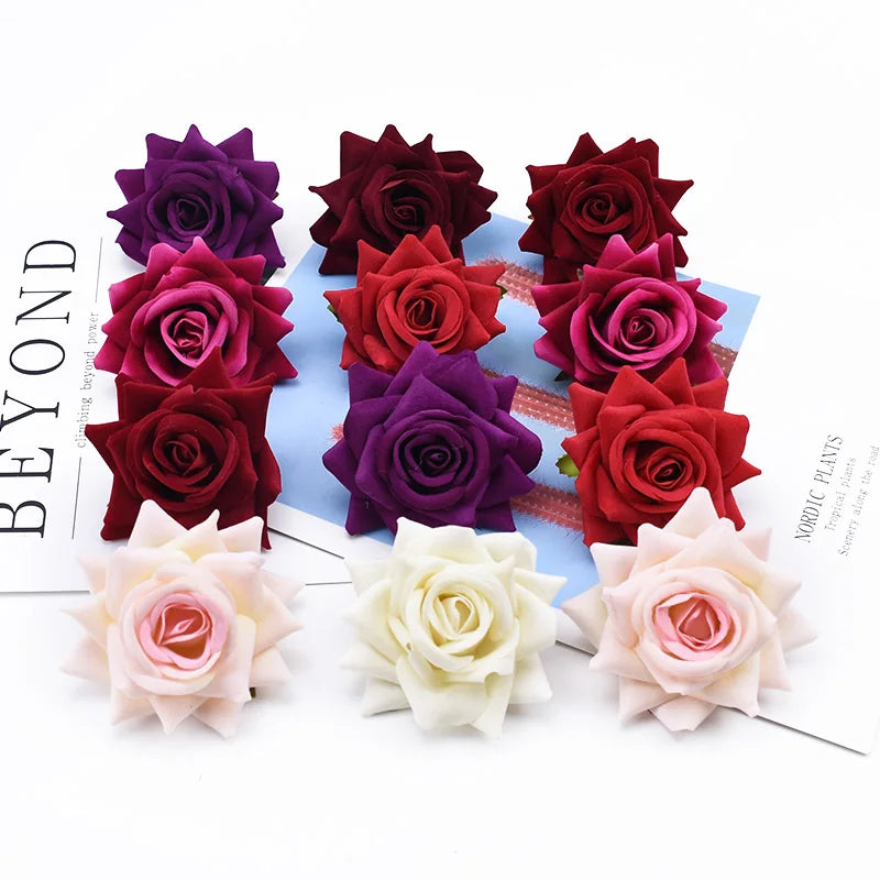 Artificial Silk Flannel Rose Heads – Wedding & Home Décor Artificial Flower Heads Babs