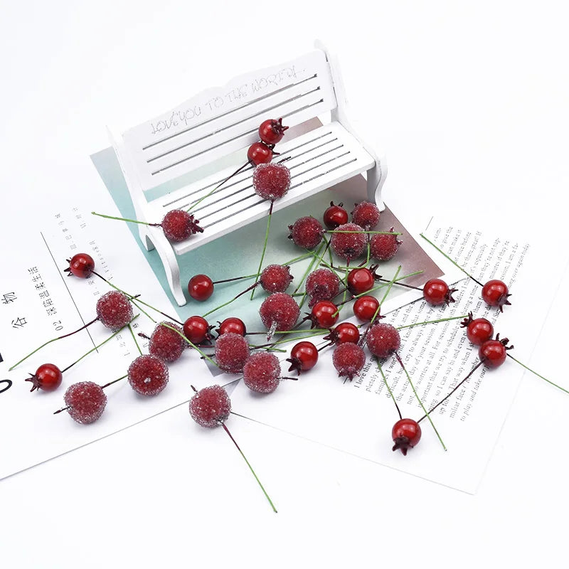 50/100Pcs Artificial Cherry Picks for Wreaths & Party Decor Artificial Fruit Picks Babs