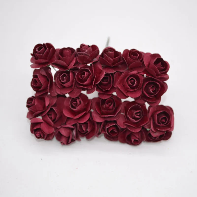 72Pcs Mini Paper Rose Heads – Multicolor 2CM Artificial Flowers Artificial Paper Flowers Babs