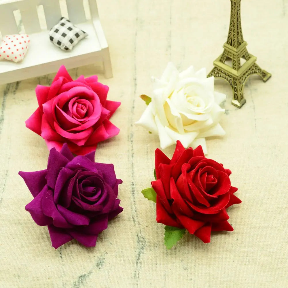 Silk Rose Artificial Flower Heads – 30/100 Pcs Wedding Décor Artificial Silk Flowers Babs