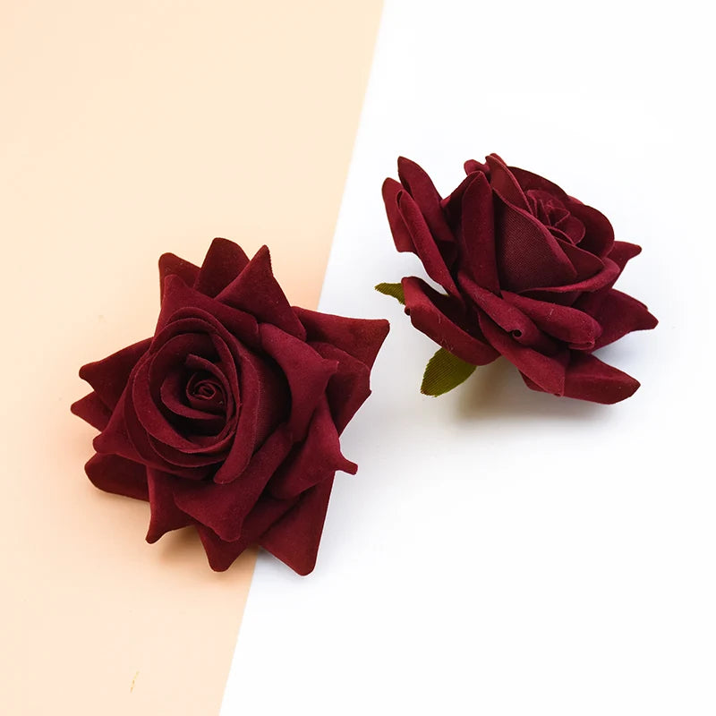 10 Silk Red Rose Heads – Artificial Flowers for Wedding & Décor Artificial Silk Roses Babs