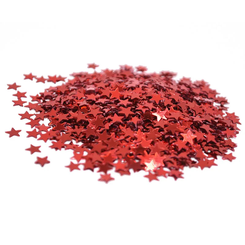 Gold Star Confetti 6mm & 10mm Acrylic Party Table Sprinkles 15g Party Confetti Sprinkles Babs Red 10mm 1000pcs