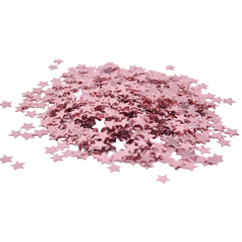 Gold Star Confetti 6mm & 10mm Acrylic Party Table Sprinkles 15g Party Confetti Sprinkles Babs Rose gold 10mm 1000pcs