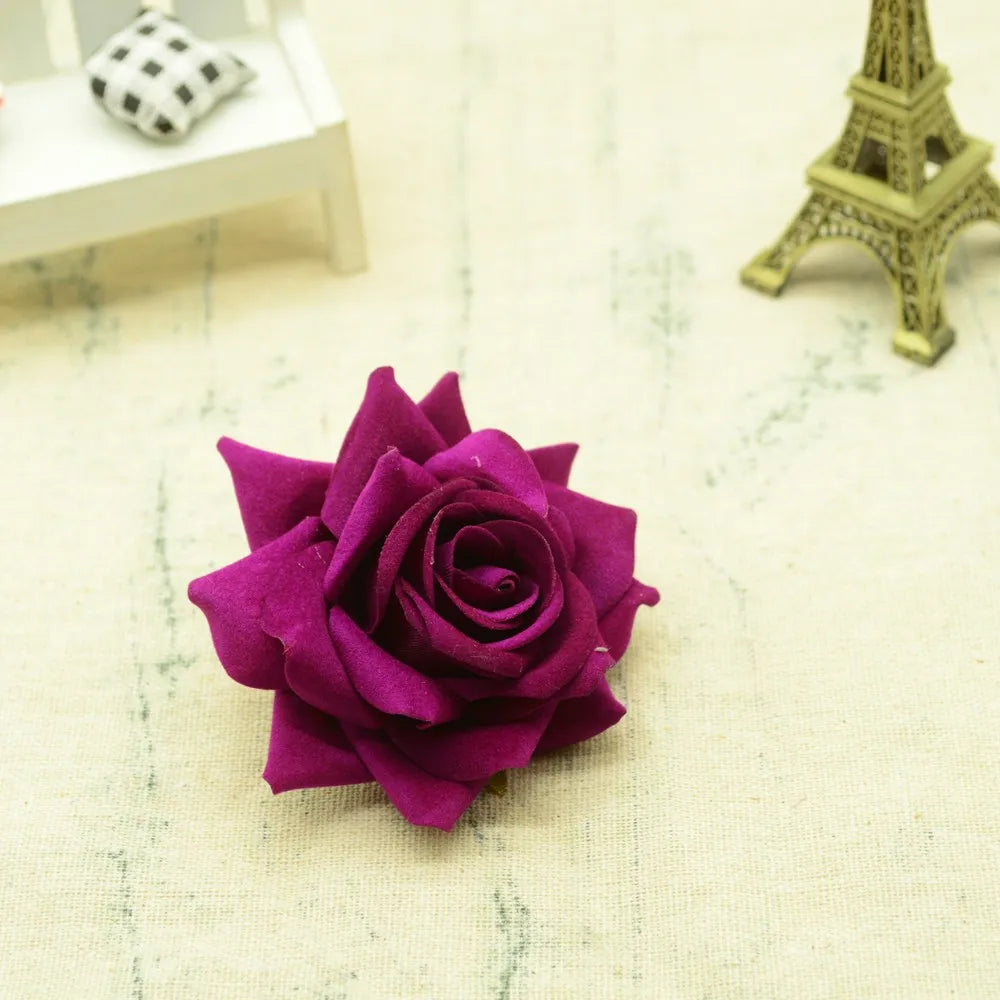 Silk Rose Artificial Flower Heads – 30/100 Pcs Wedding Décor Artificial Silk Flowers Babs