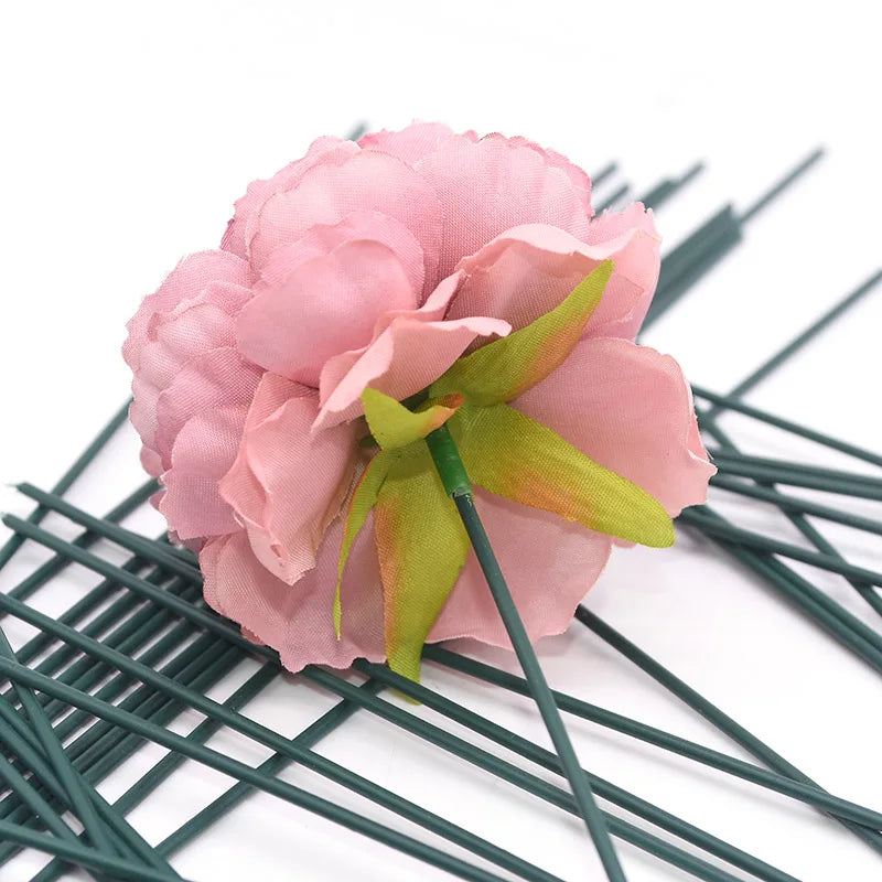 20Pcs Artificial Green Wire Flower Stems – DIY Floral Crafts Floral Wire Stems Babs
