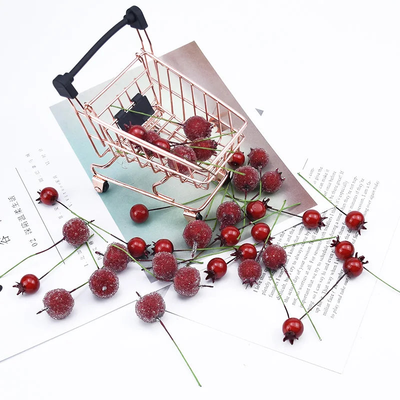 50/100Pcs Artificial Cherry Picks for Wreaths & Party Decor Artificial Fruit Picks Babs