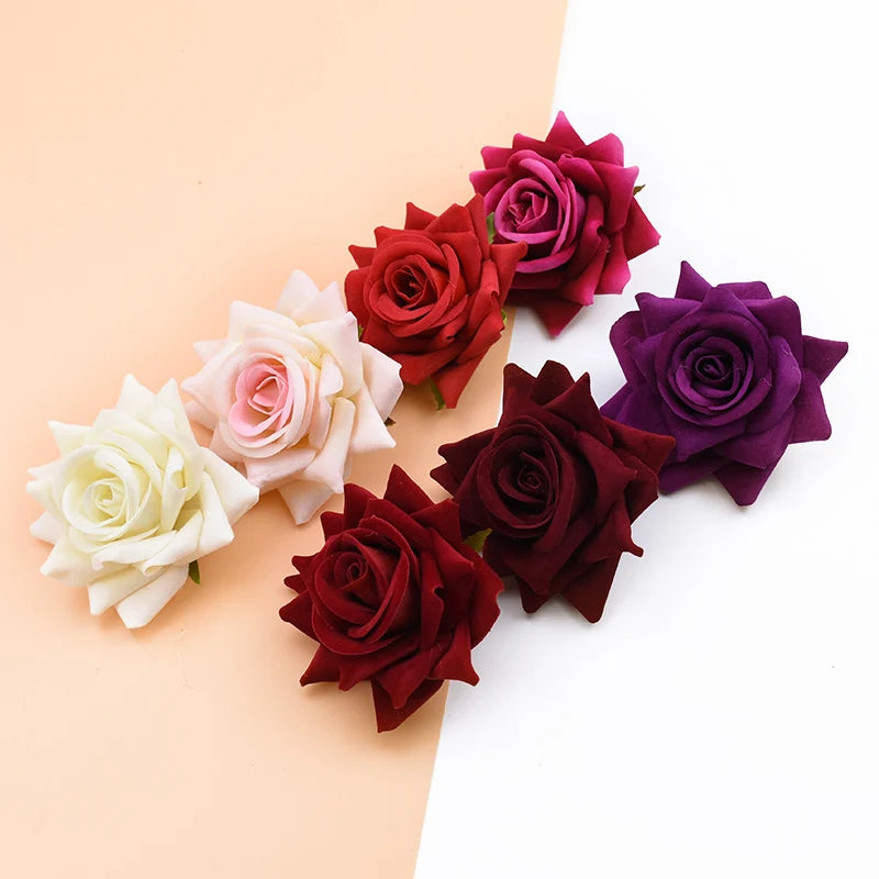 10 Silk Red Rose Heads – Artificial Flowers for Wedding & Décor Artificial Silk Roses Babs