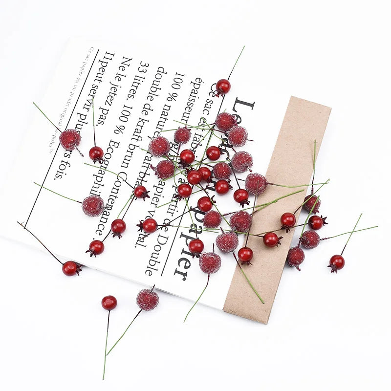 50/100Pcs Artificial Cherry Picks for Wreaths & Party Decor Artificial Fruit Picks Babs