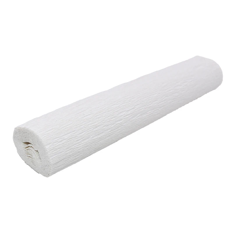 Colored Crepe Paper Roll 250x25cm – DIY Flowers & Gift Wrap Craft Paper Roll Babs White