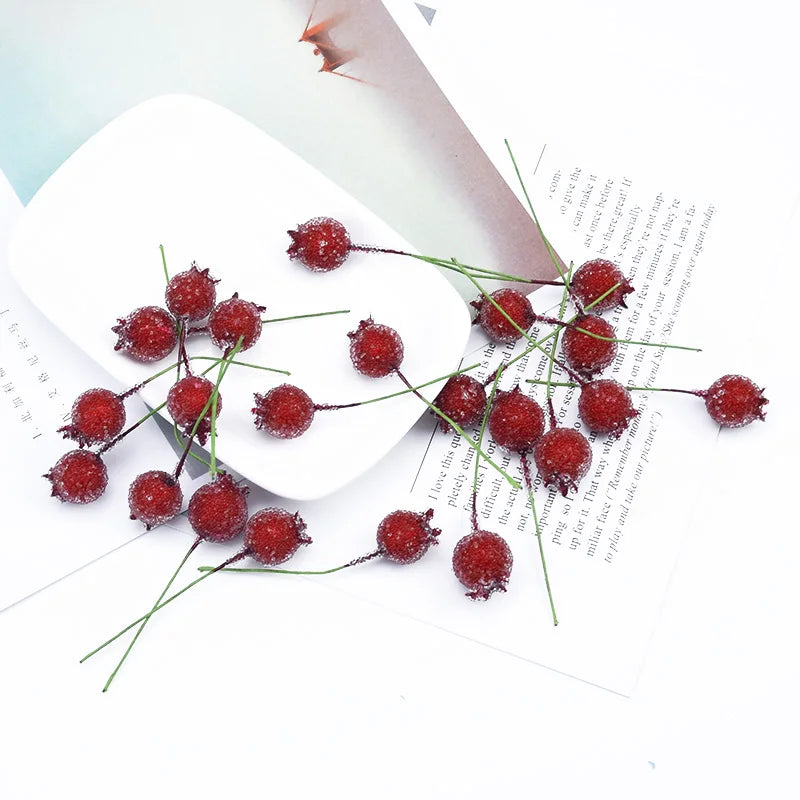 50/100Pcs Artificial Cherry Picks for Wreaths & Party Decor Artificial Fruit Picks Babs style 2 50pieces