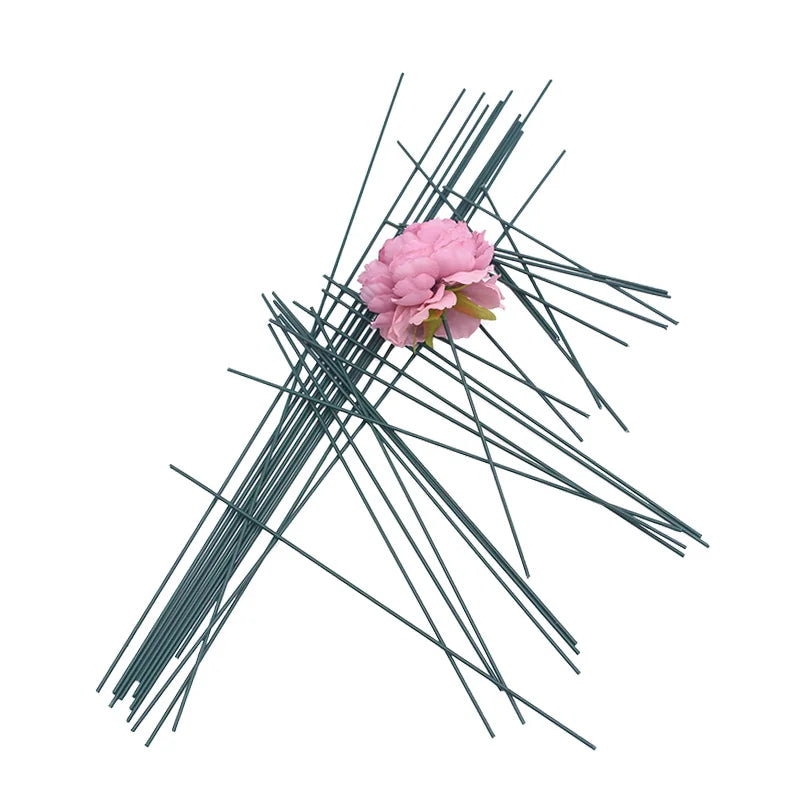 20Pcs Artificial Green Wire Flower Stems – DIY Floral Crafts Floral Wire Stems Babs