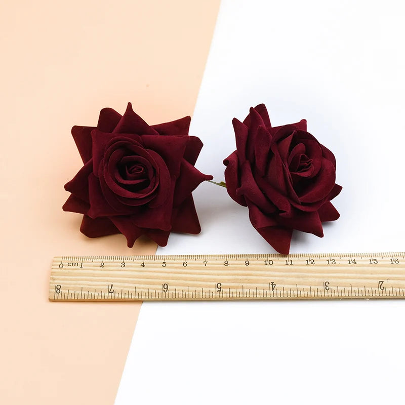 Red Silk Artificial Rose Heads 5/10 PCS – Wedding & Home Décor Artificial Silk Roses Babs