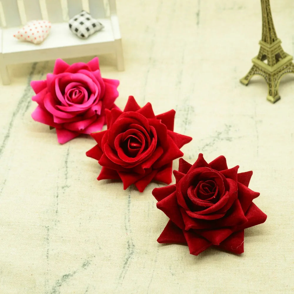 Silk Rose Artificial Flower Heads – 30/100 Pcs Wedding Décor Artificial Silk Flowers Babs