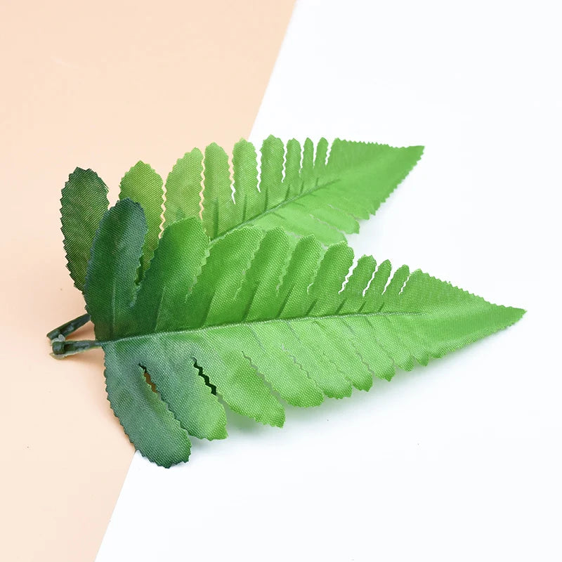 10PCS Silk Artificial Leaves for DIY Wreaths & Wedding Decor Artificial Silk Leaves Babs