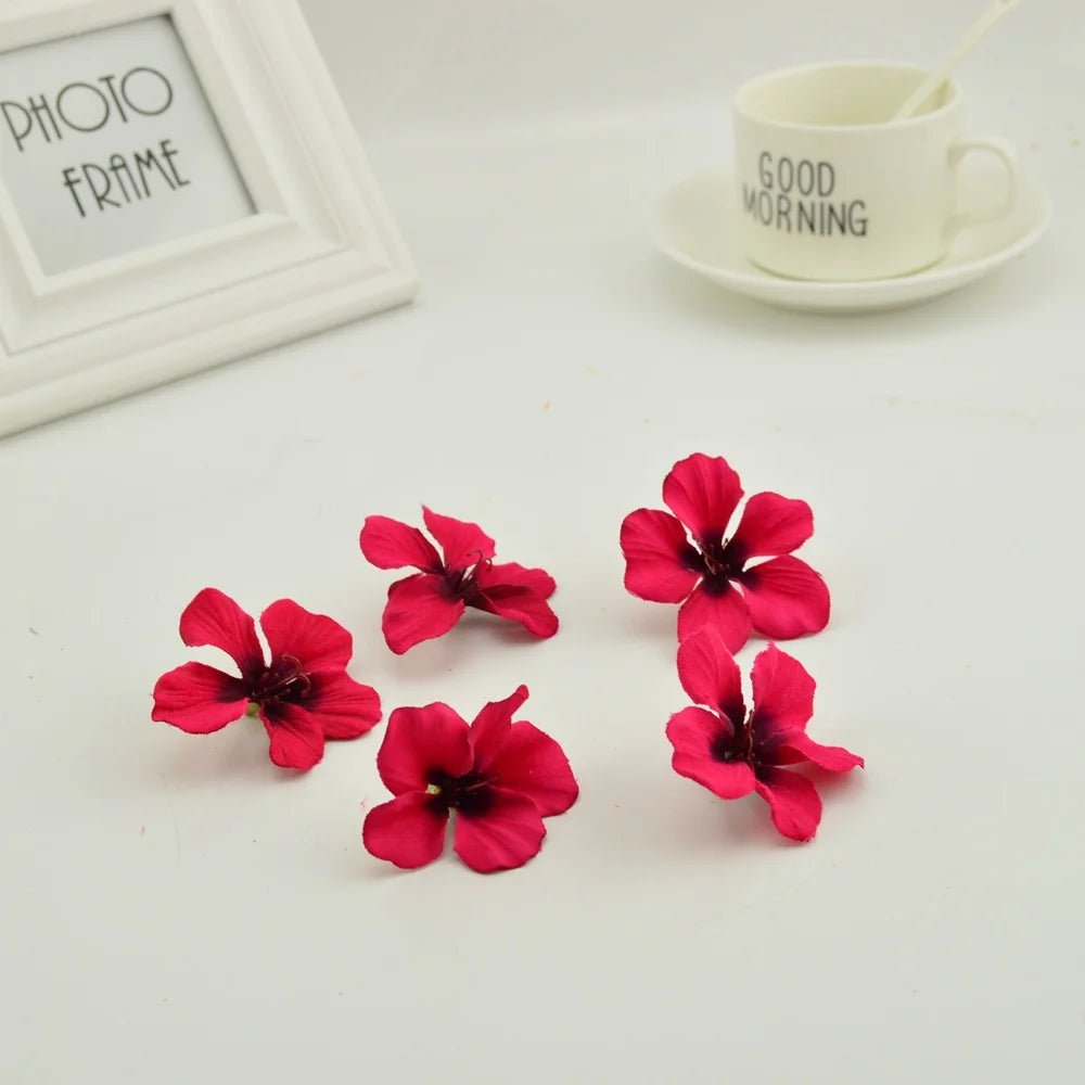 20 Pcs Silk Artificial Flowers for Wedding, Wreaths & Home Décor Artificial Silk Flowers Babs rose red 20pieces