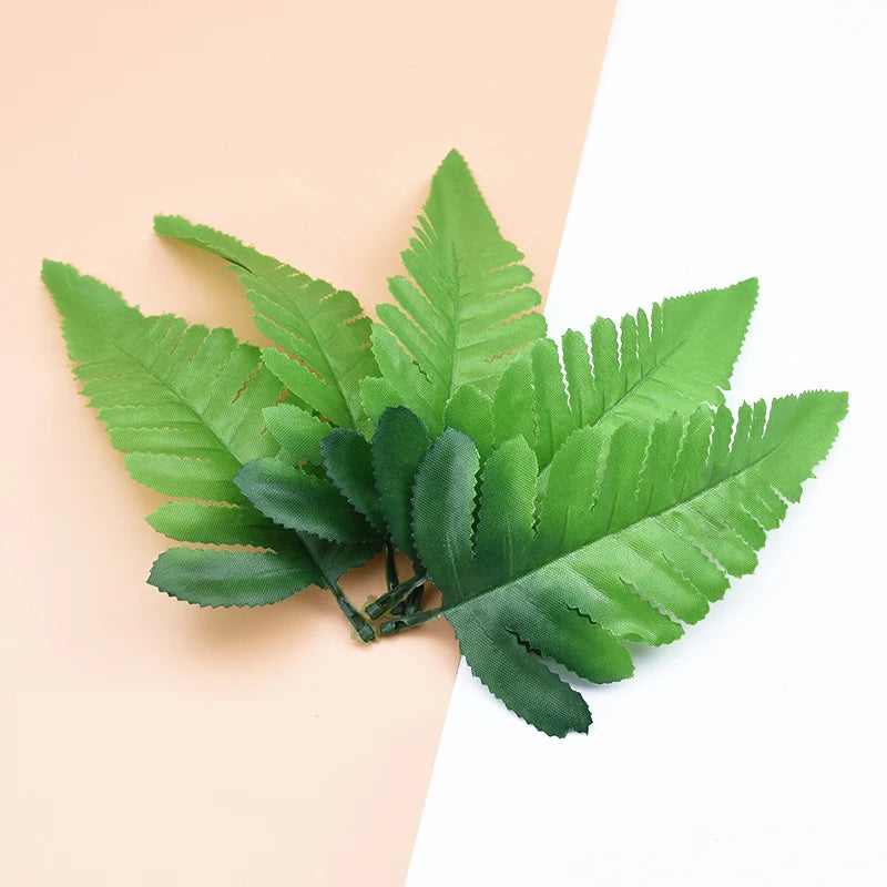 10PCS Silk Artificial Leaves for DIY Wreaths & Wedding Decor Artificial Silk Leaves Babs